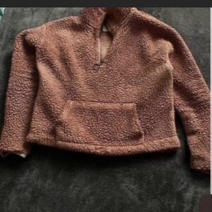 Cozy Brown Sherpa Pullover